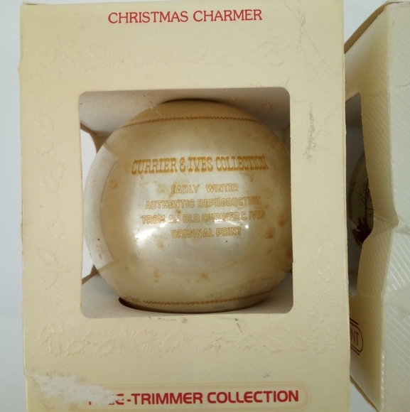 (2) NIB Vintage Hallmark Glass Ornament 1980 1983 Christmas Charmer Keepsake - Picture 3 of 14